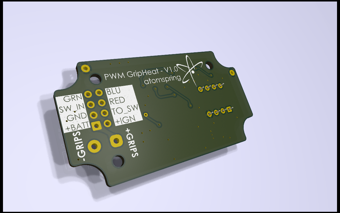 Render of backside for PCB